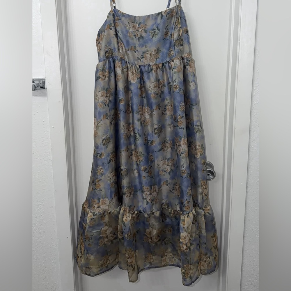 Wild Fable Blue Floral Midi Dress
